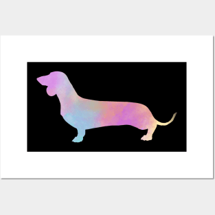 Watercolor Dachshund Silhoeutte Posters and Art